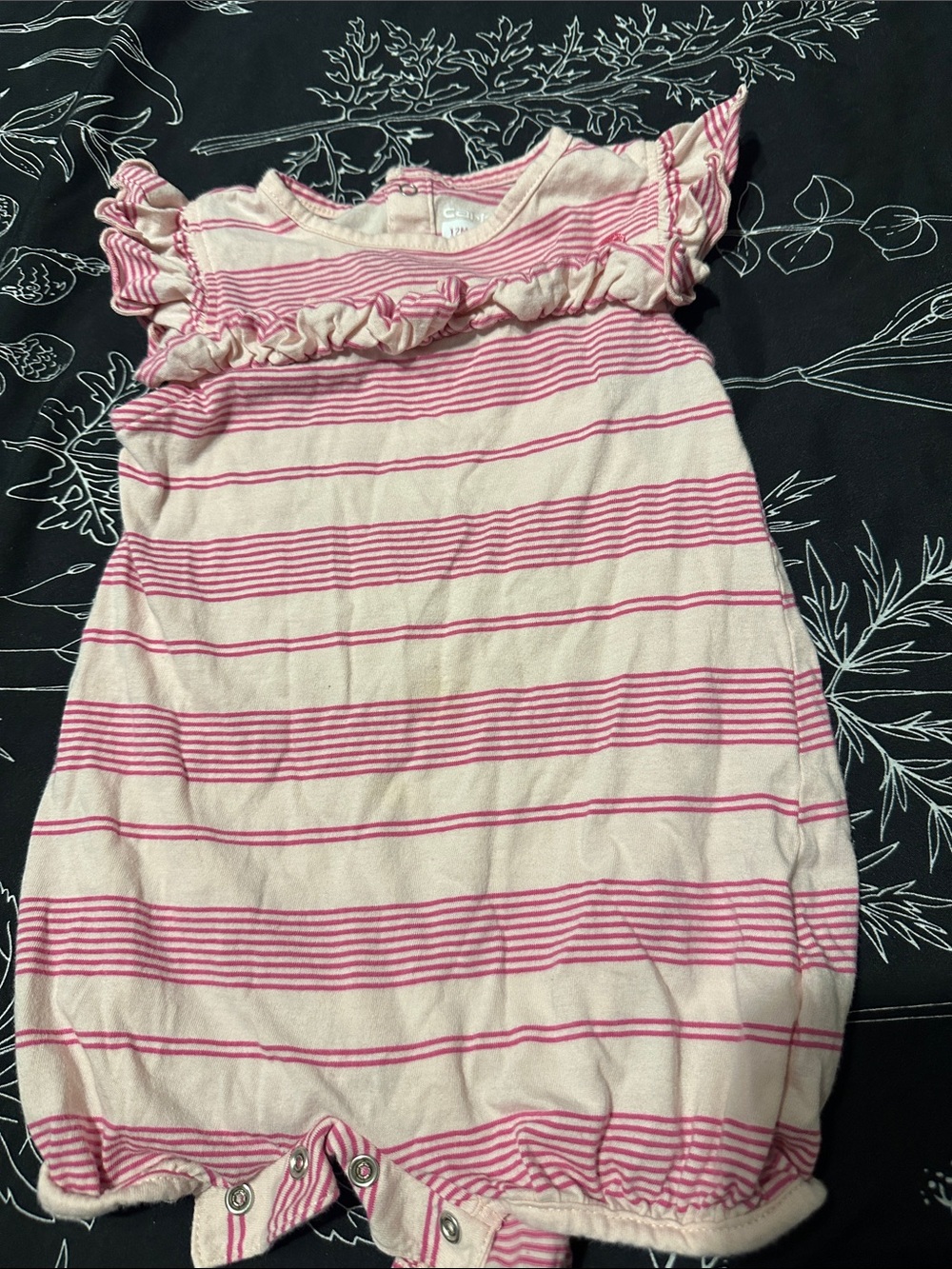 Girls' Pink Stripe Cotton Romper - Brand: Carhartt